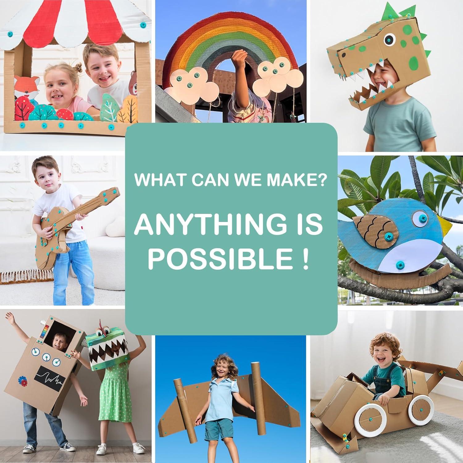 Kit de Herramientas de Cartón Kizzikids 149 PCS para Niños 5+