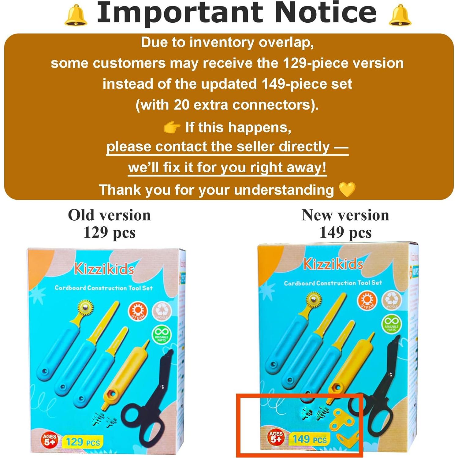 Kit de Herramientas de Cartón Kizzikids 149 PCS para Niños 5+