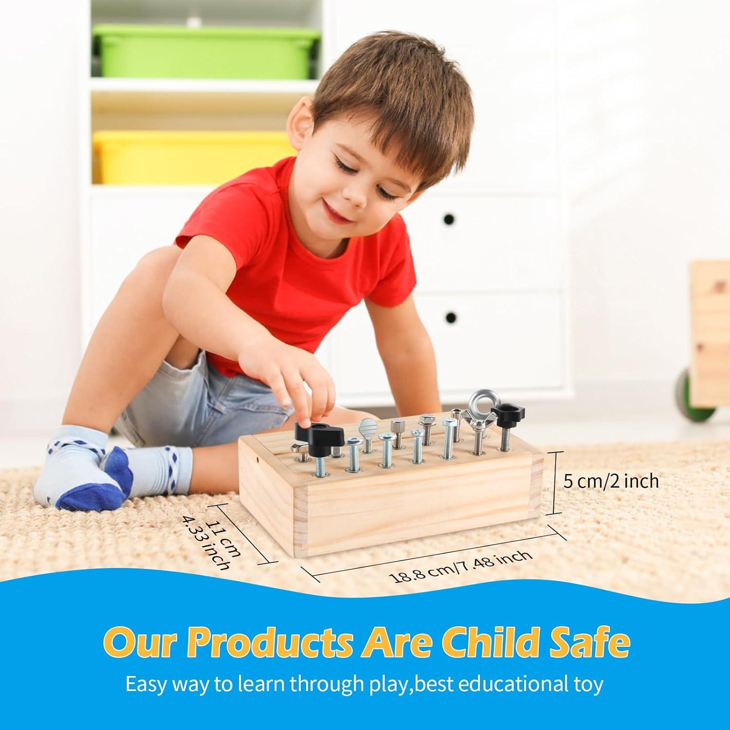 Set de Juguetes Montessori INIFEIDALA - Tablero de Destornillador y Cerradura