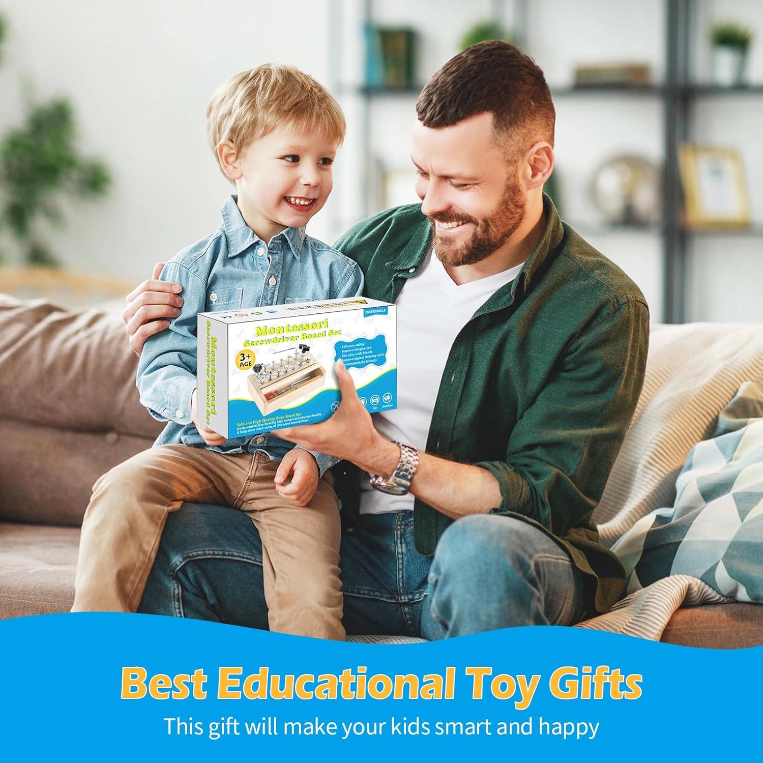 Set de Juguetes Montessori INIFEIDALA - Tablero de Destornillador y Cerradura