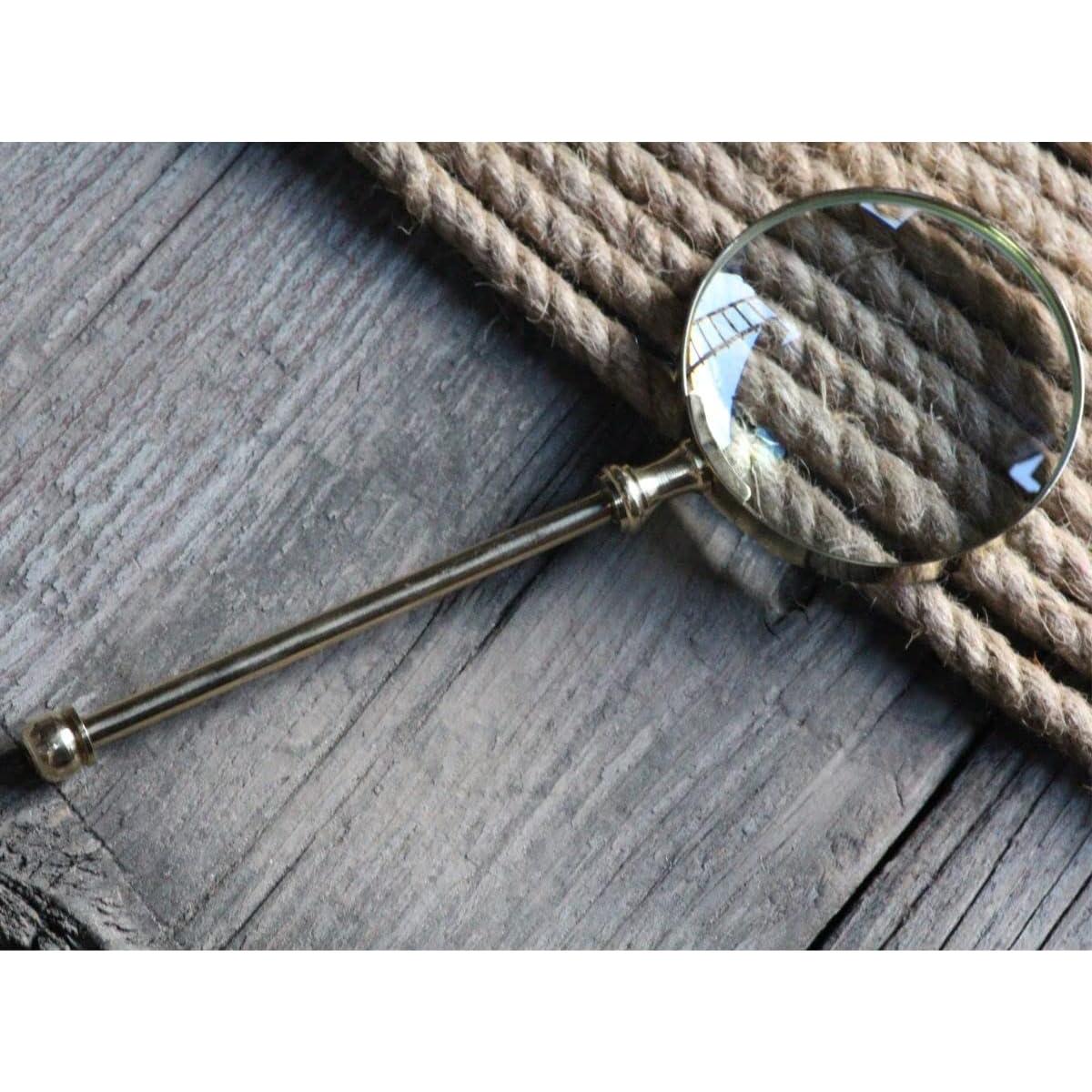 Lupa de Mano Roorkee de Latón Sólido 20.32 cm 5x