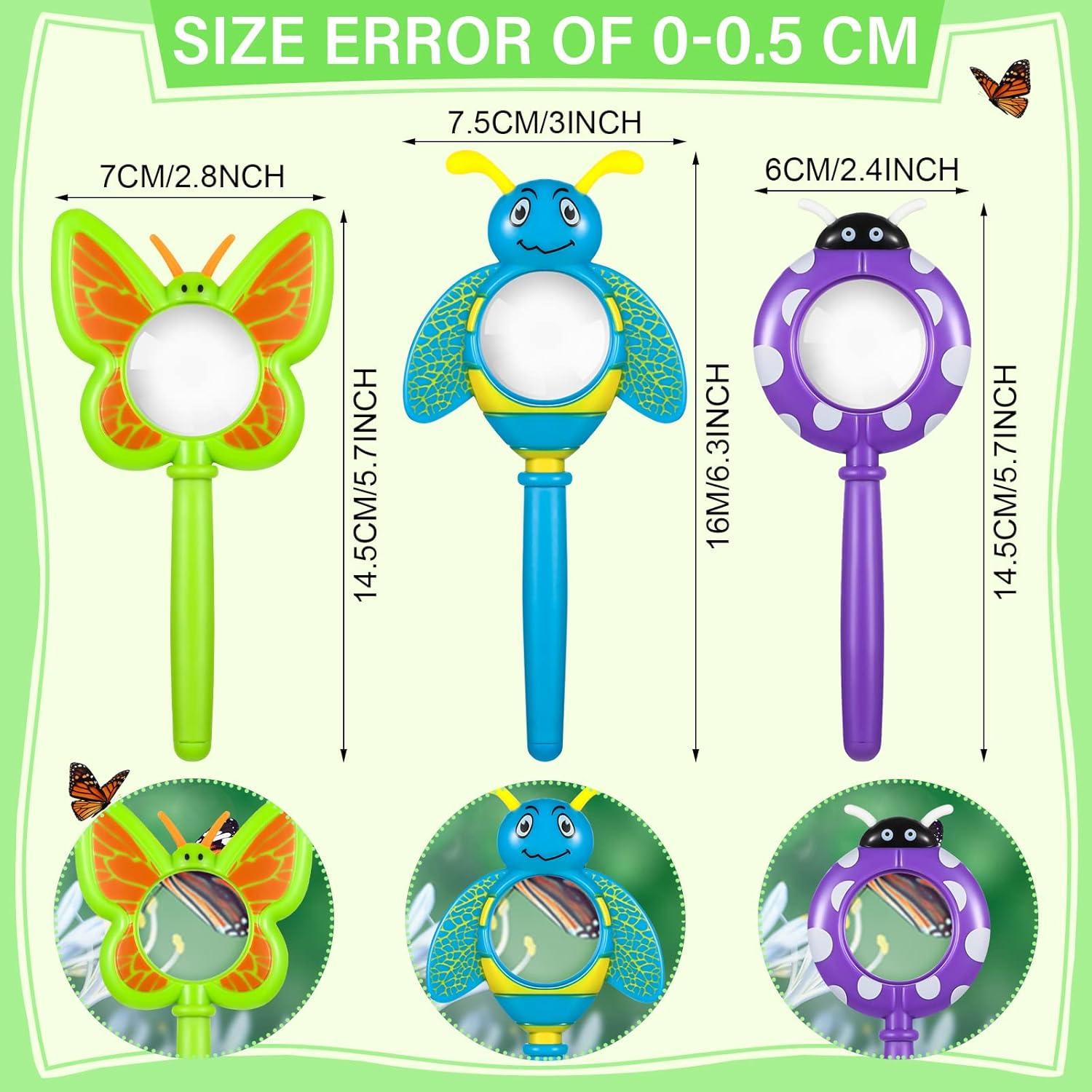 Juego de 3 Lupas de Insectos Oudain para Niños - Aumento 3x