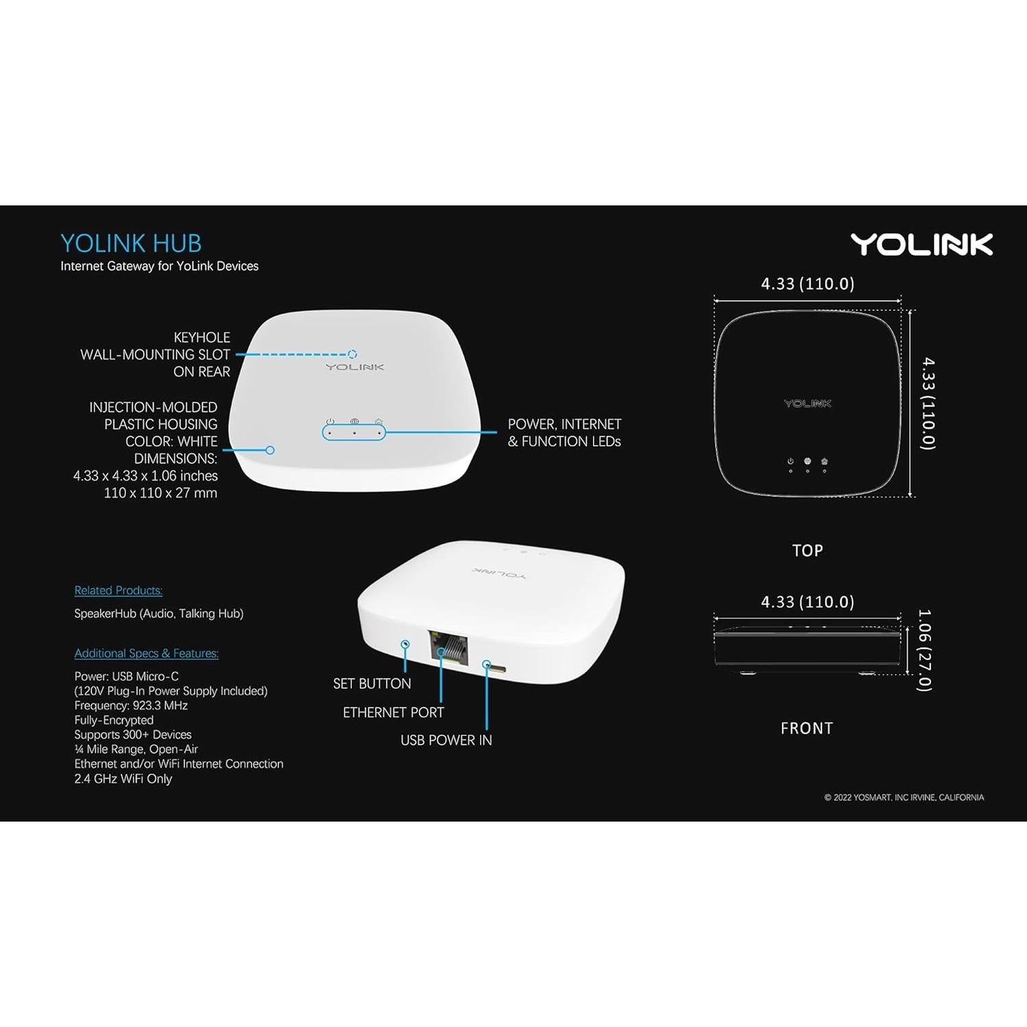 Kit de Inicio Hogar Inteligente YoLink 2 Enchufes y Hub