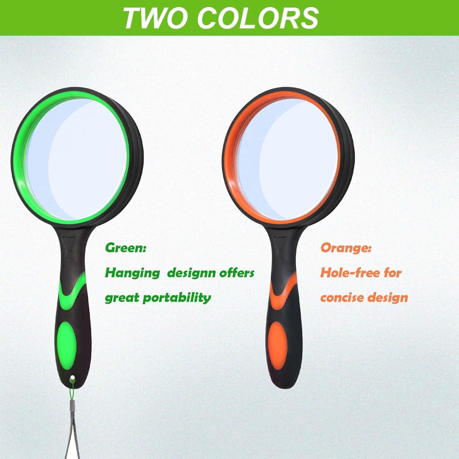 Lupa de Mano Wapodeai 10X con Agarre de Goma 75mm - Paquete de 2