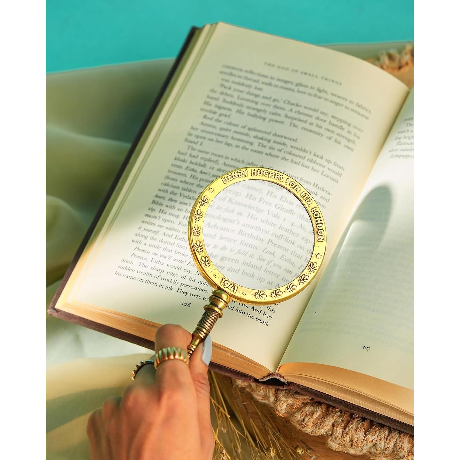 Lupa Curio Vintage 2x con Mango de Latón 18.68 cm