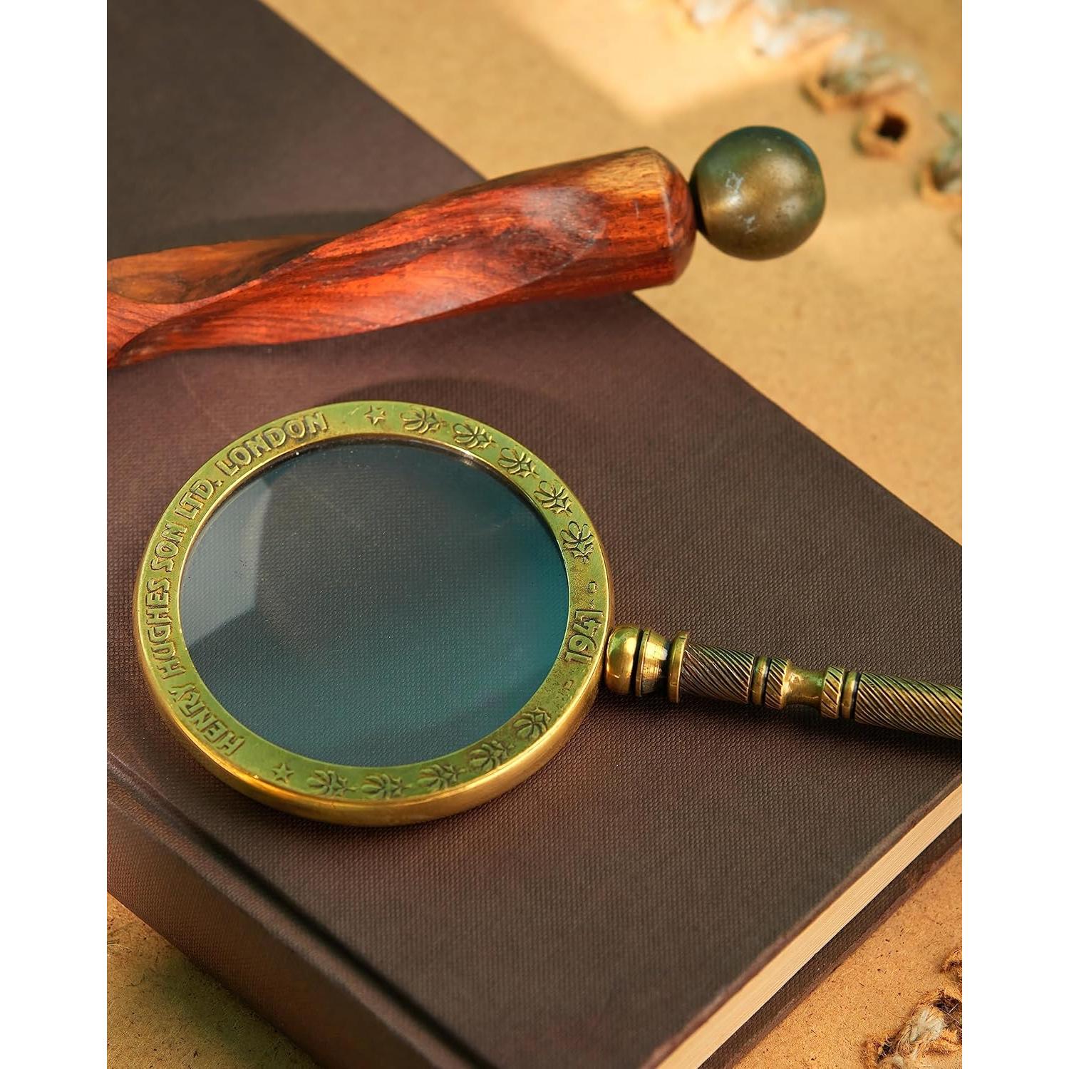 Lupa Curio Vintage 2x con Mango de Latón 18.68 cm
