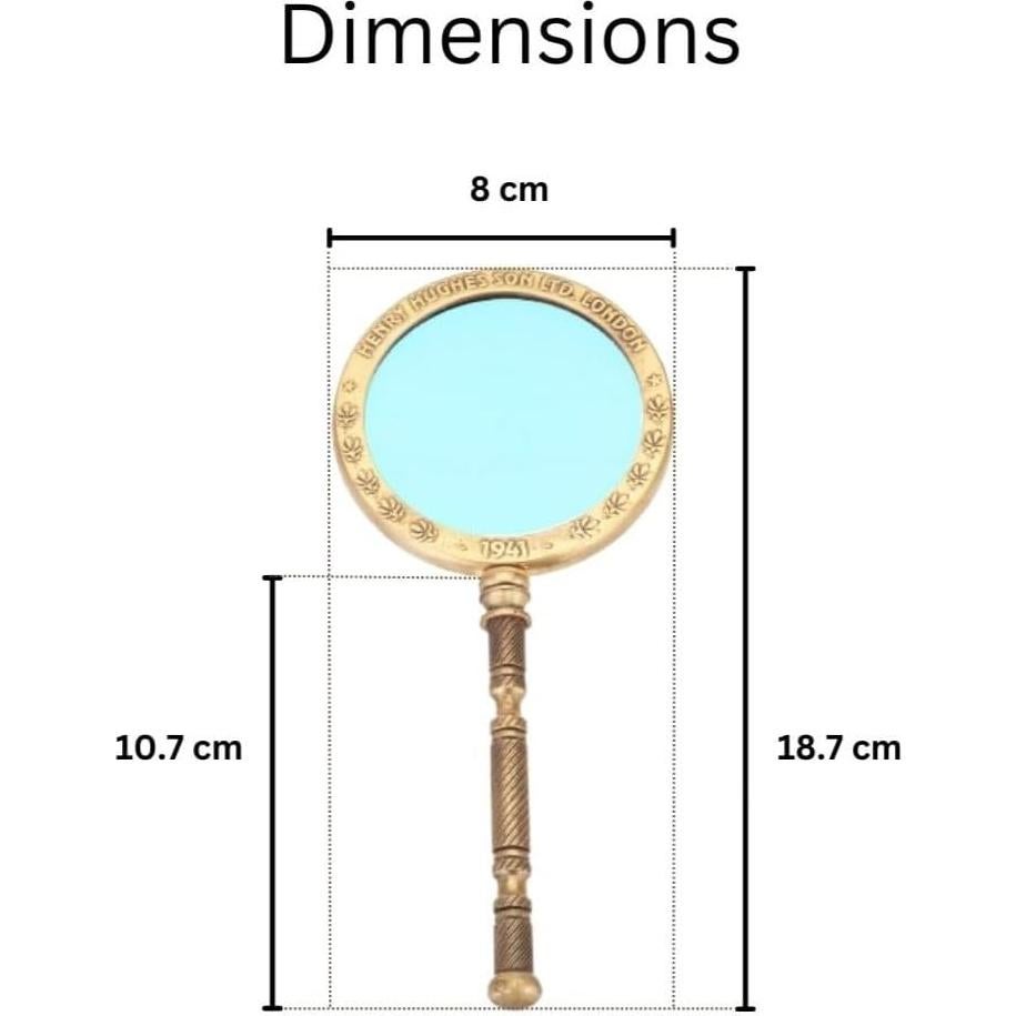 Lupa Curio Vintage 2x con Mango de Latón 18.68 cm