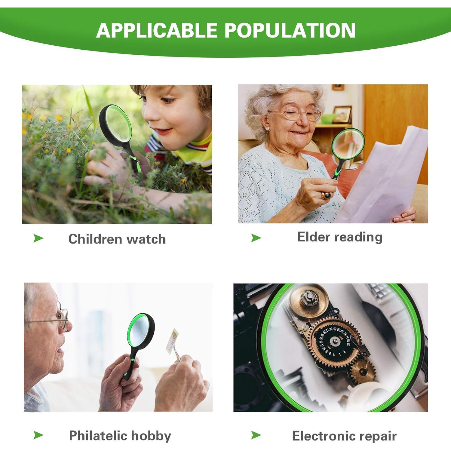 Lupa de Lectura 10X Nazano con Mango Antideslizante Verde