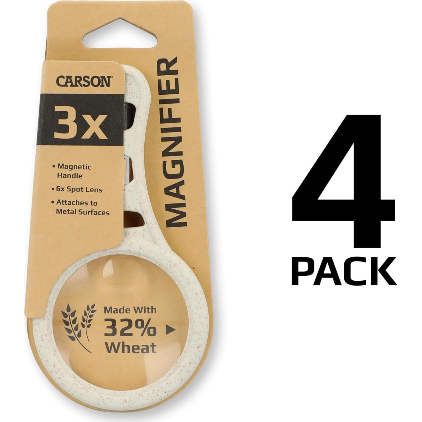 Juego de 4 Lentes de Aumento Carson - Mango Magnético 3x y 6x