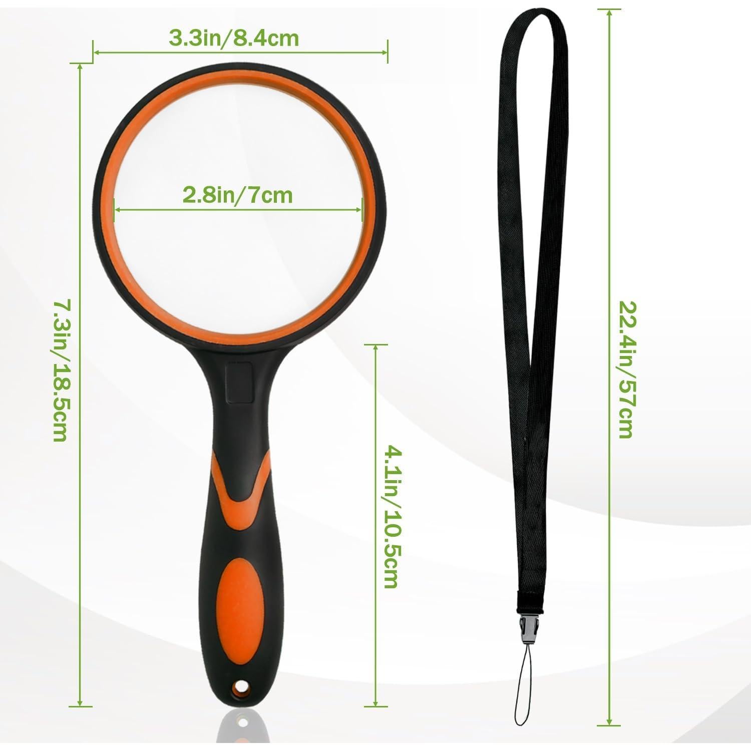 Lupa de Mano MODOWEY 10X 75mm para Niños y Adultos - Paquete de 4