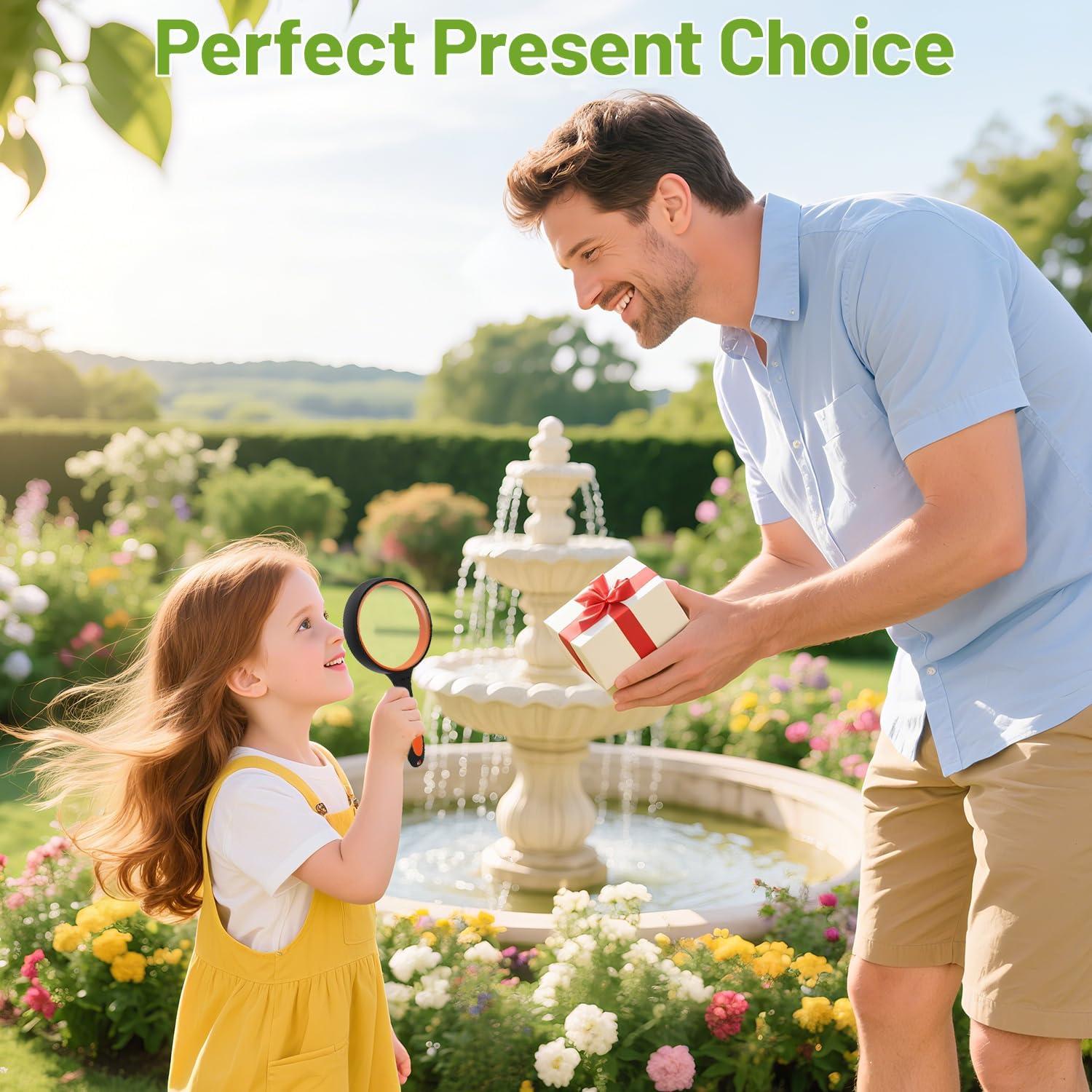 Lupa de Mano MODOWEY 10X 75mm para Niños y Adultos - Paquete de 4