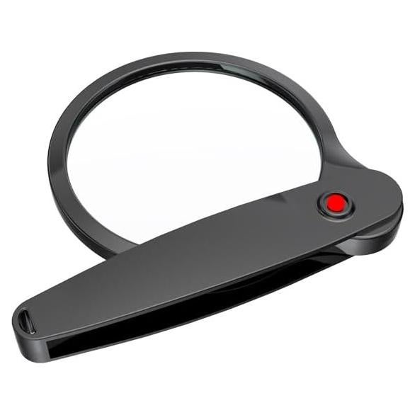 Lupa Plegable Nozomia 90mm 3X 6X con Paño de Limpieza