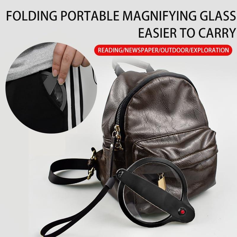 Lupa Plegable Nozomia 90mm 3X 6X con Paño de Limpieza