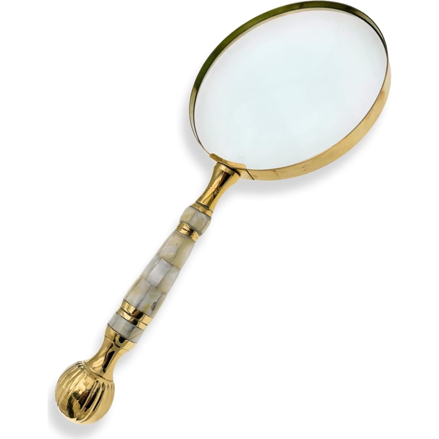 Lupa de Mano Evenchae 4X con Mango de Madreperla y Latón