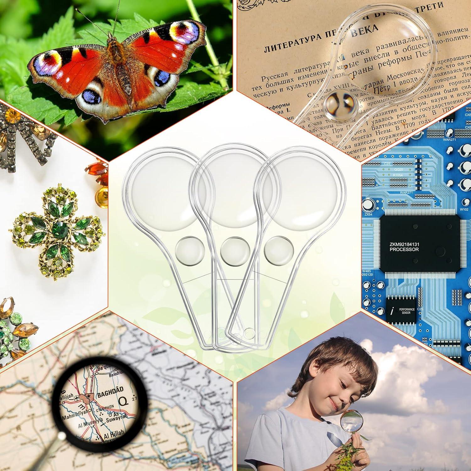 Paquete de 50 Lupas de Aumento Konohan 15X y 5X para Niños