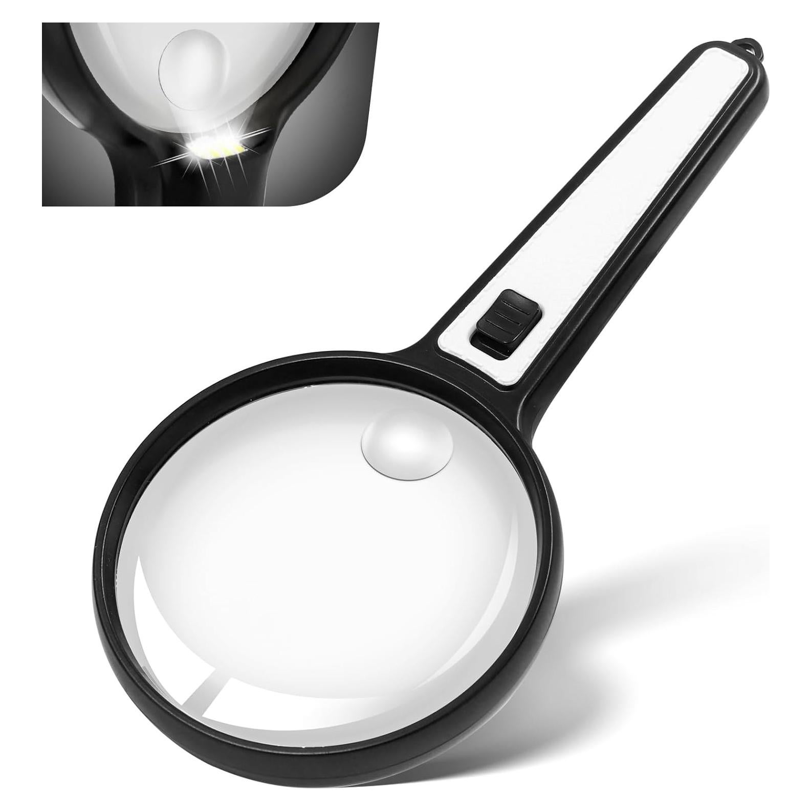 Lupa de Mano Huiboer 15X con Luz LED 10.92 cm para Lectura