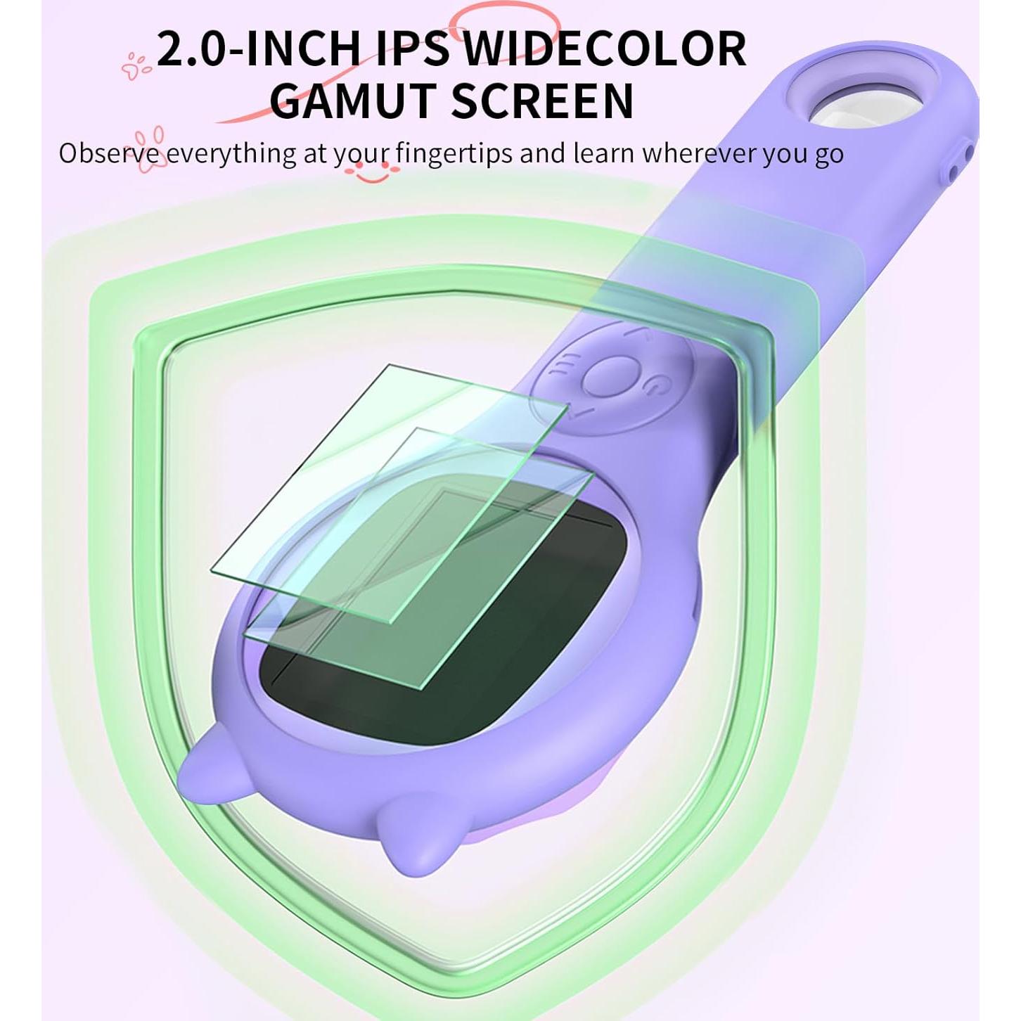 Lupa para Niños Ashfly 2" HD 200x con Luz LED Morado