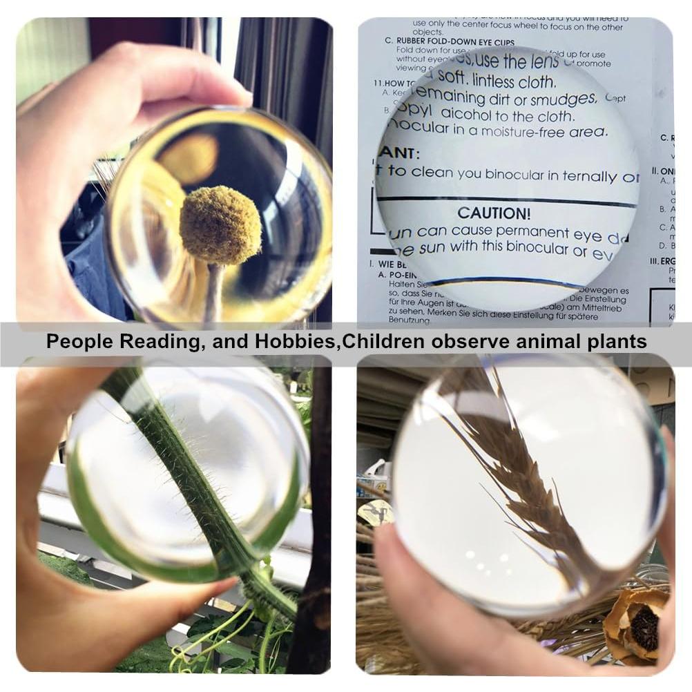 Lupa de Acrílico Beileshi 5x con Base de Escritorio 80mm