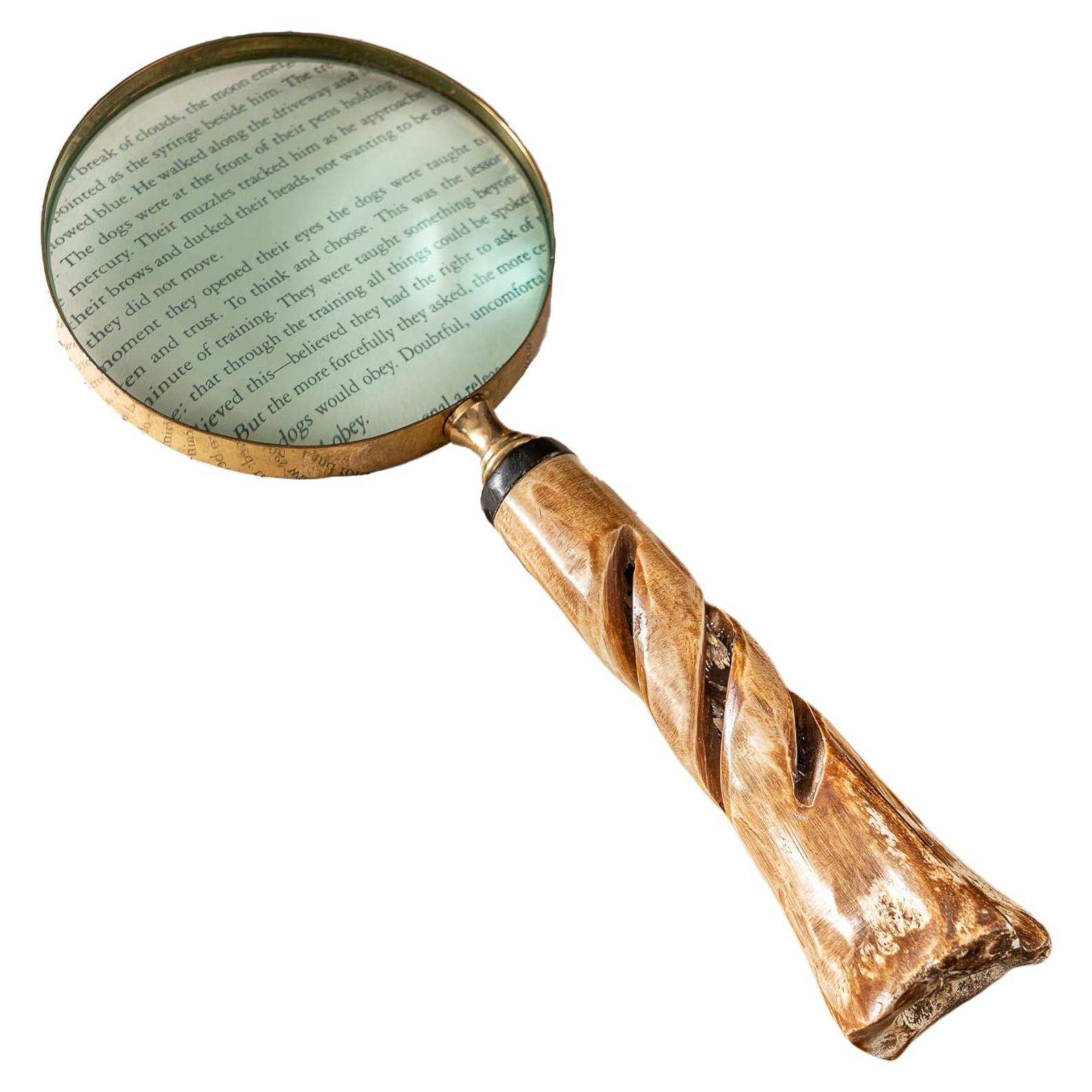 Lupa de Mano India Handicrafts 20324 con Asa de Hueso 25.4 cm