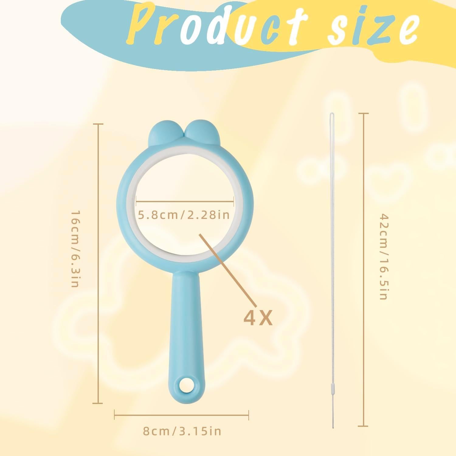 Lupa de Mano IRCHLYN 16 cm 4x Aumento para Niños - 3 Piezas