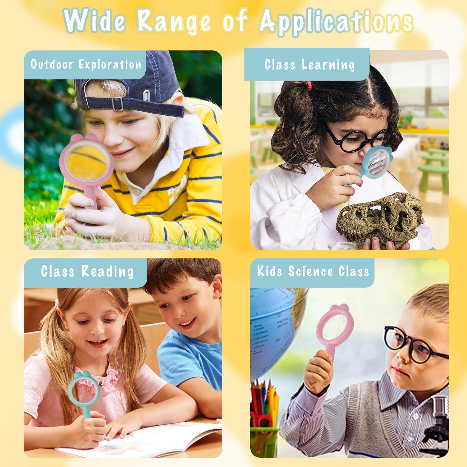 Lupa de Mano IRCHLYN 16 cm 4x Aumento para Niños - 3 Piezas