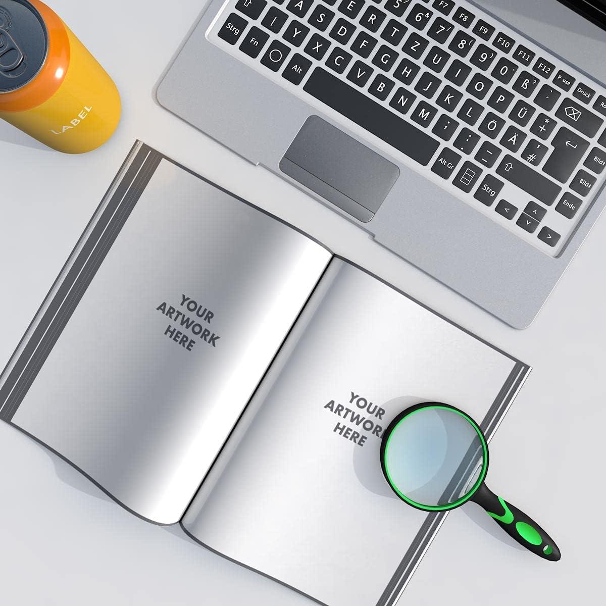 Lupa de Mano 10X yuntop con Lente de Vidrio 75mm Antideslizante