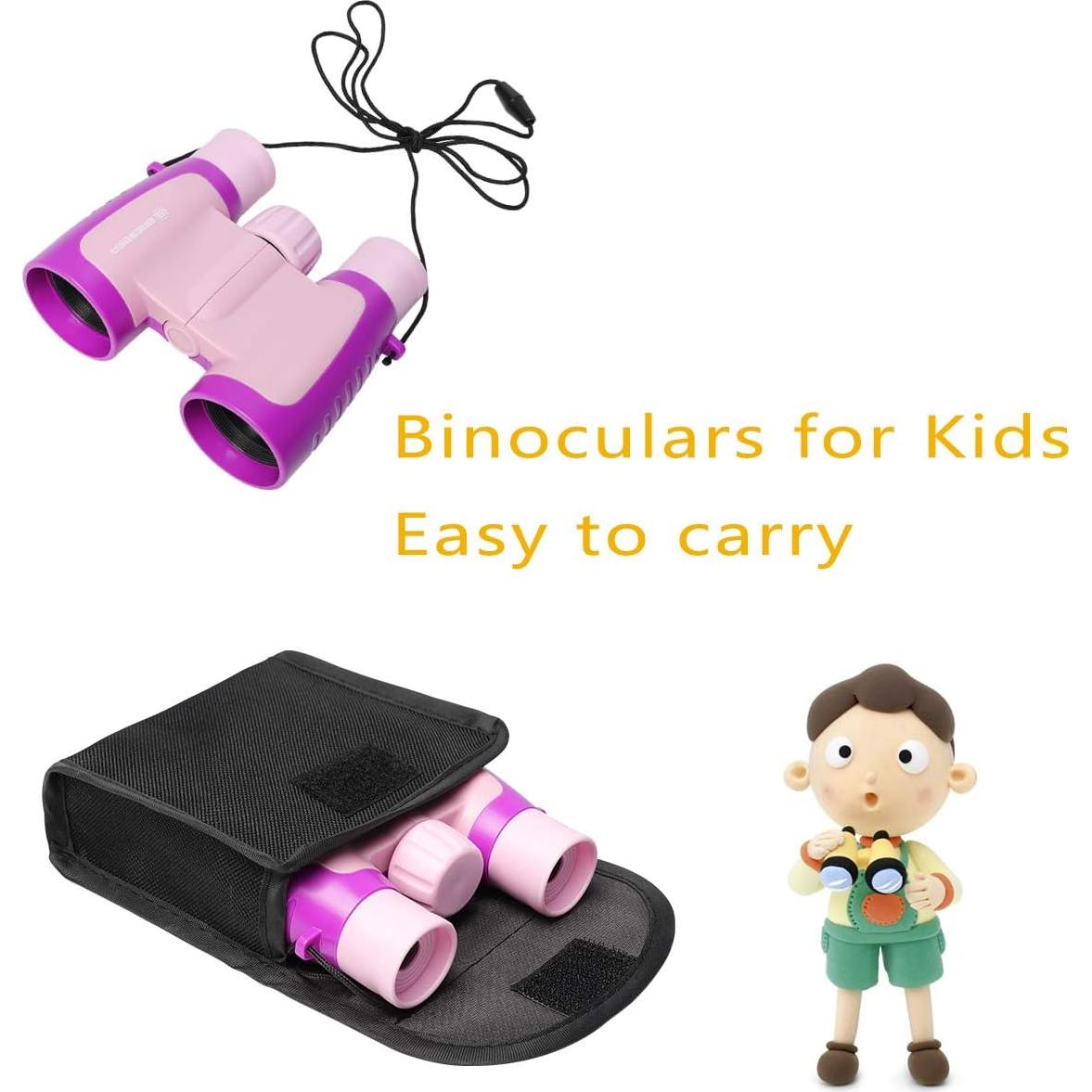Binoculares Bresser 3x30 para Niños Rosa, Compactos y Resistentes