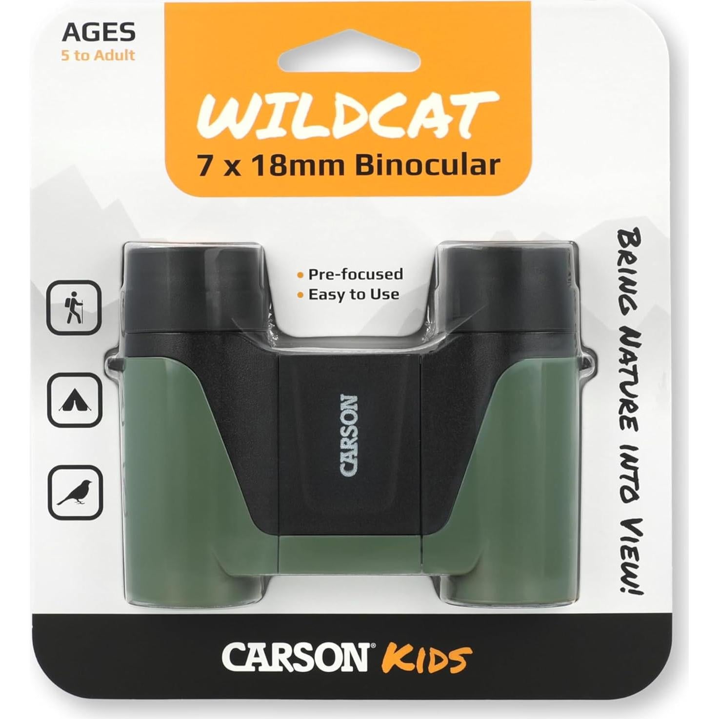 Binoculares Carson Wild Cat 7x18mm Sin Enfoque para Niños