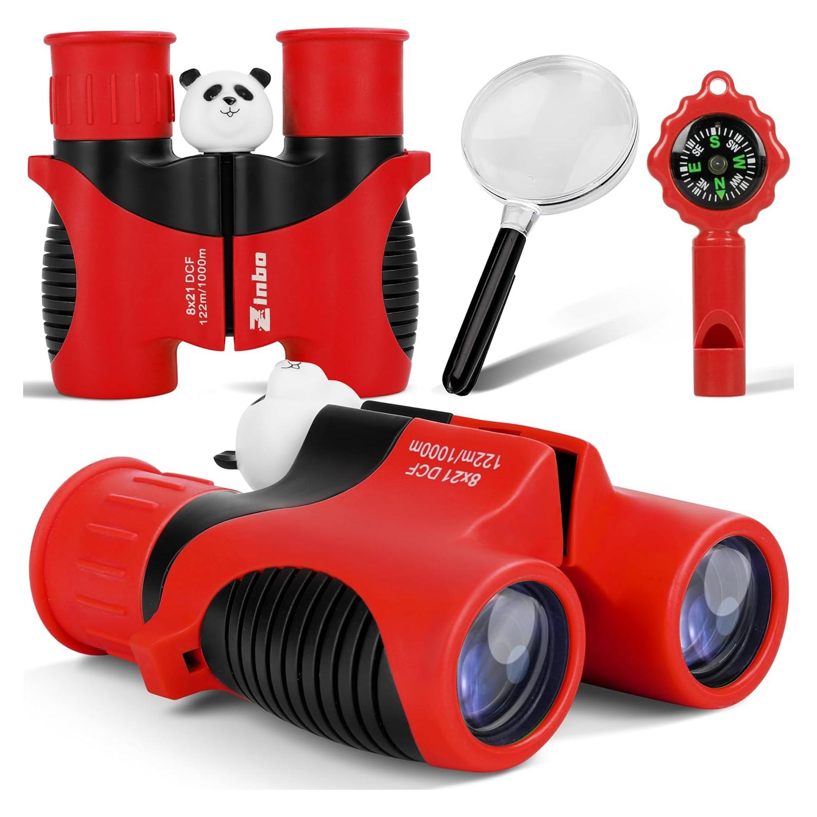 Binoculares para Niños Zinbo 8x21 Alta Resolución Rojo