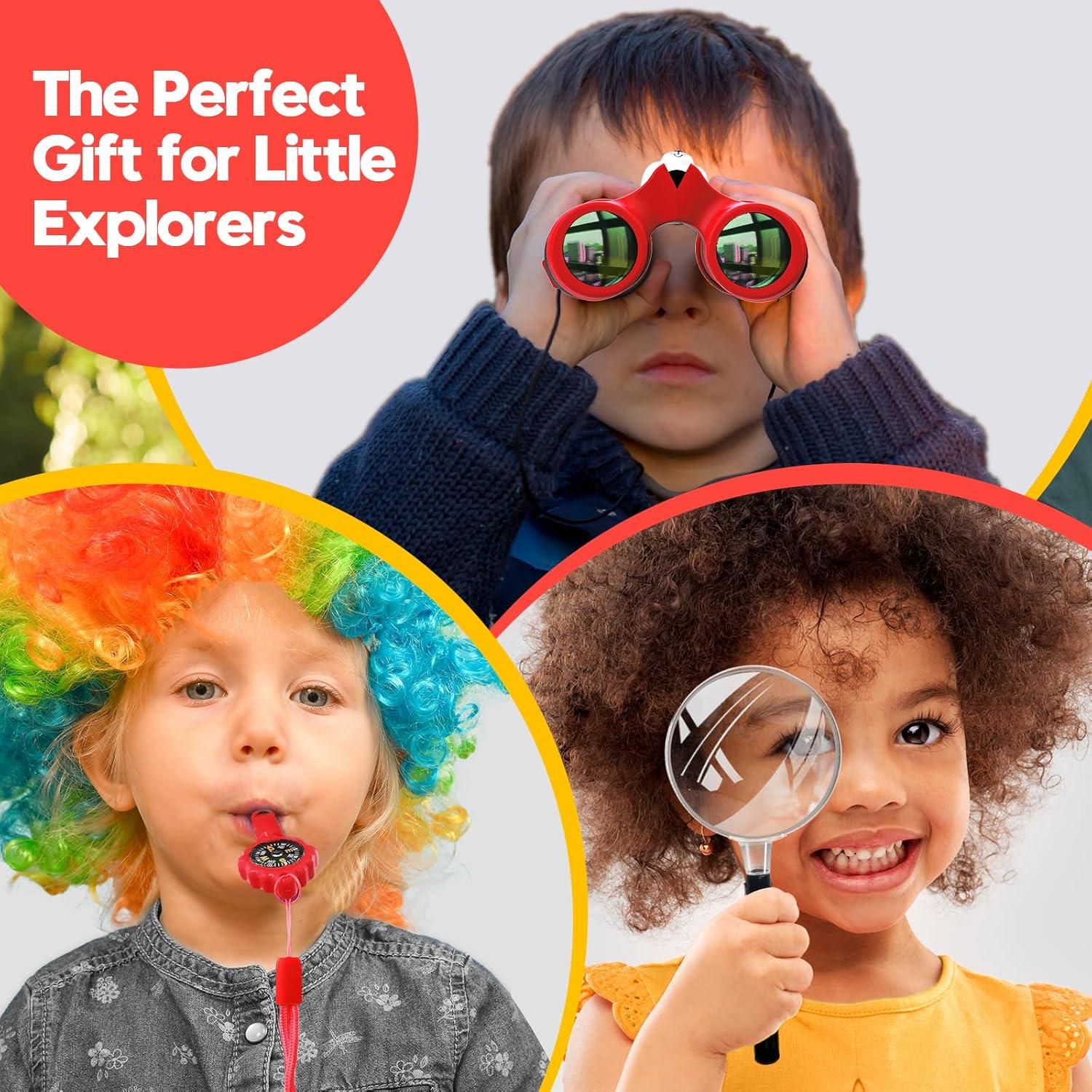 Binoculares para Niños Zinbo 8x21 Alta Resolución Rojo