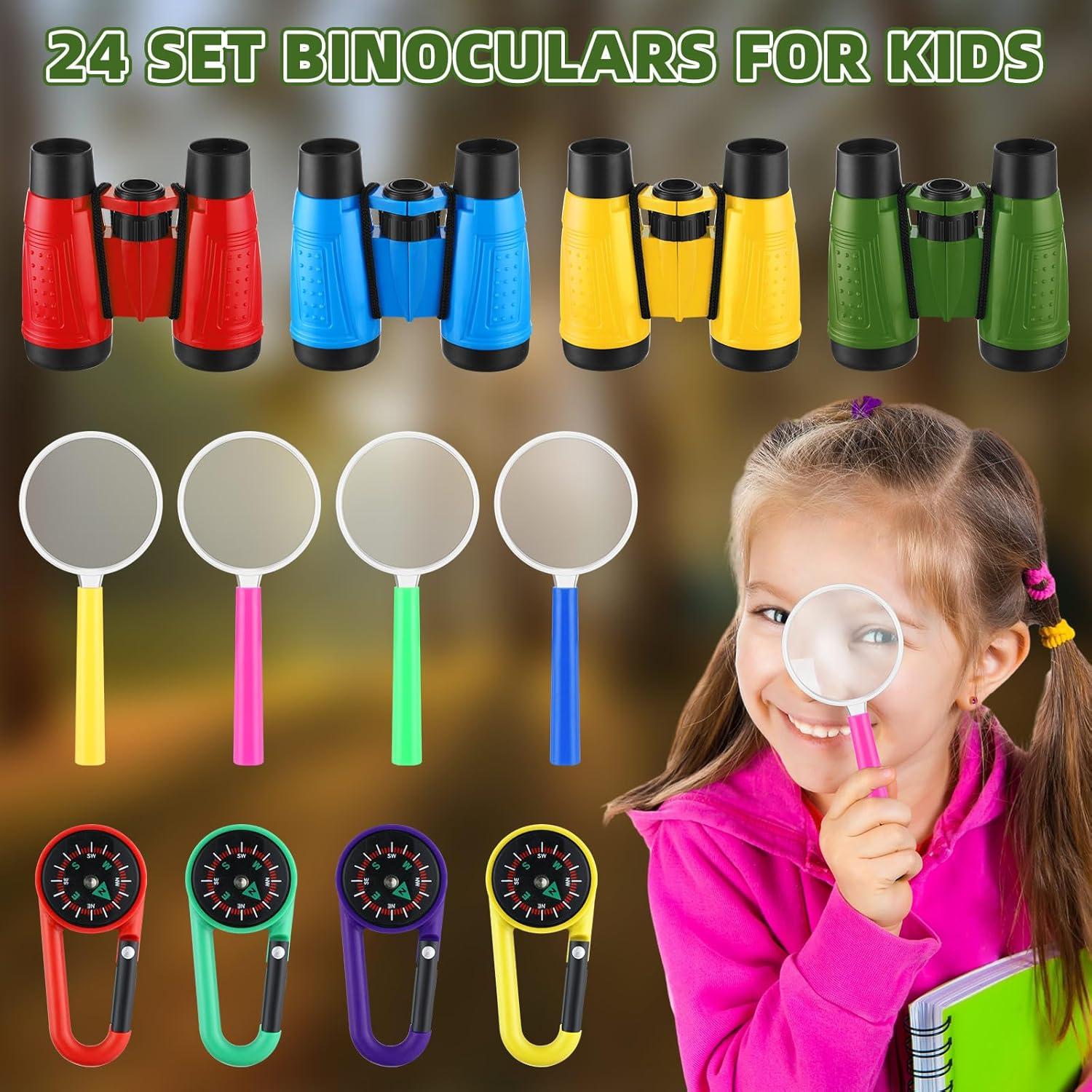 Conjunto de Binoculares Compactos Wettarn 24 Piezas para Niños