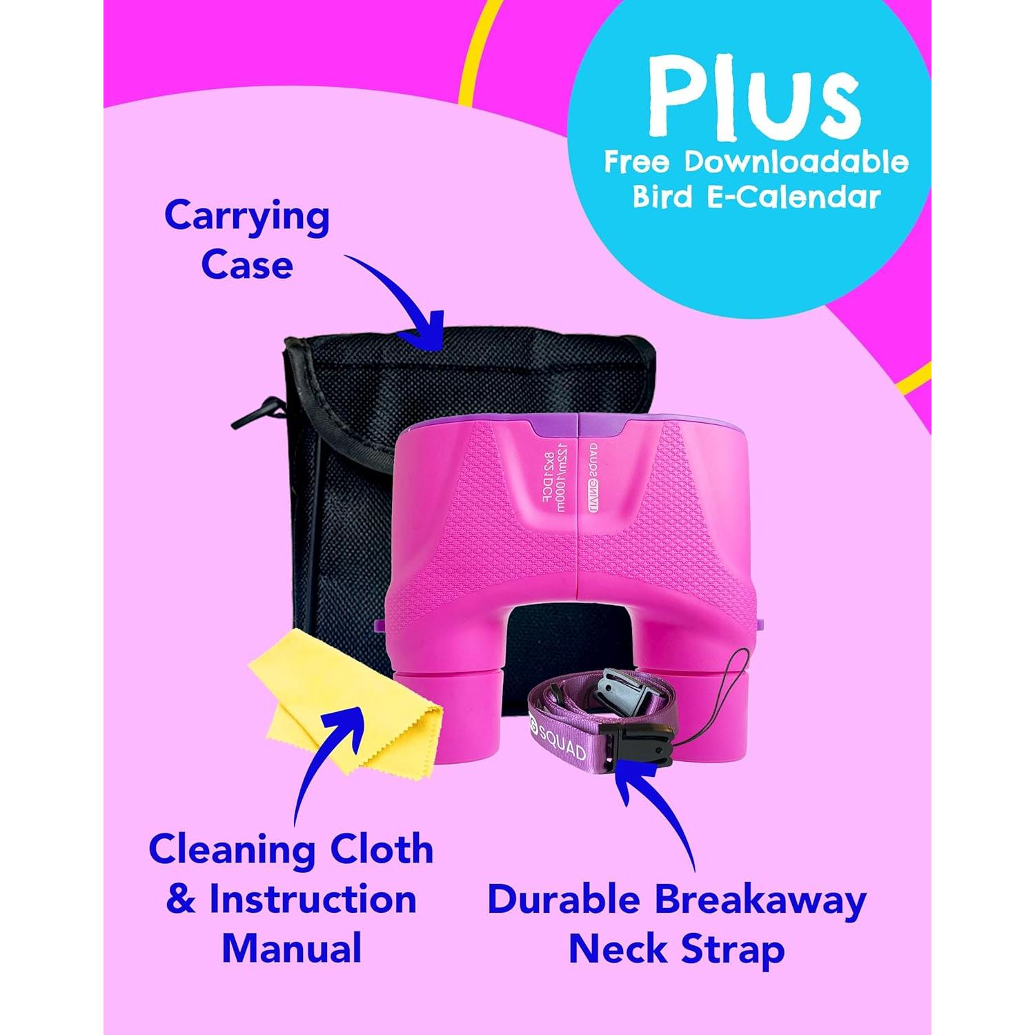 Binoculares para Niños Living Squad 8x21 Rosa - A Prueba de Golpes