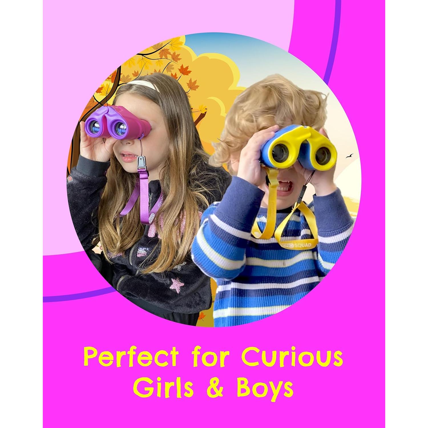 Binoculares para Niños Living Squad 8x21 Rosa - A Prueba de Golpes