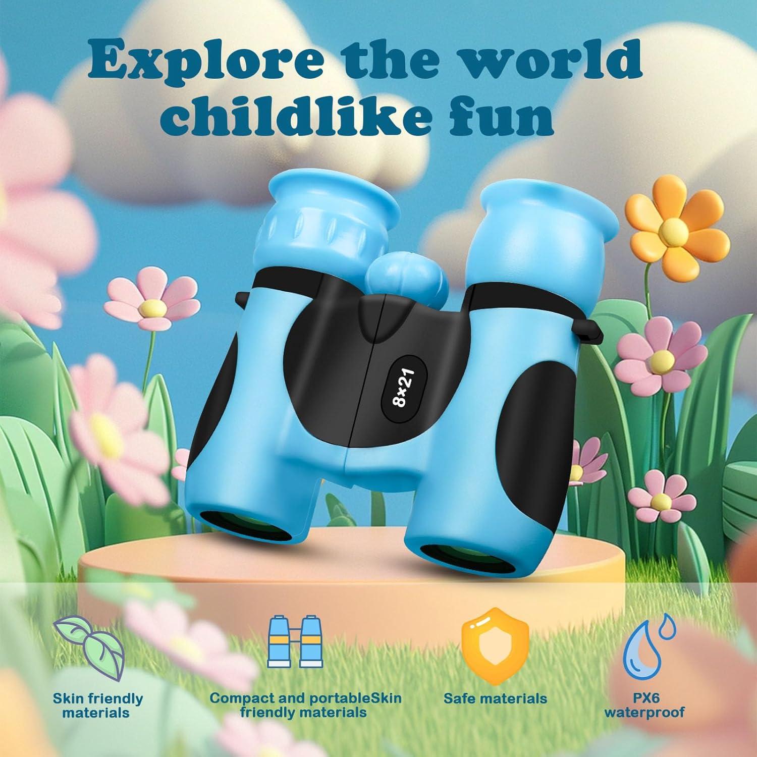 Binoculares BLACKICE 8x21 para Niños, Compactos y a Prueba de Golpes