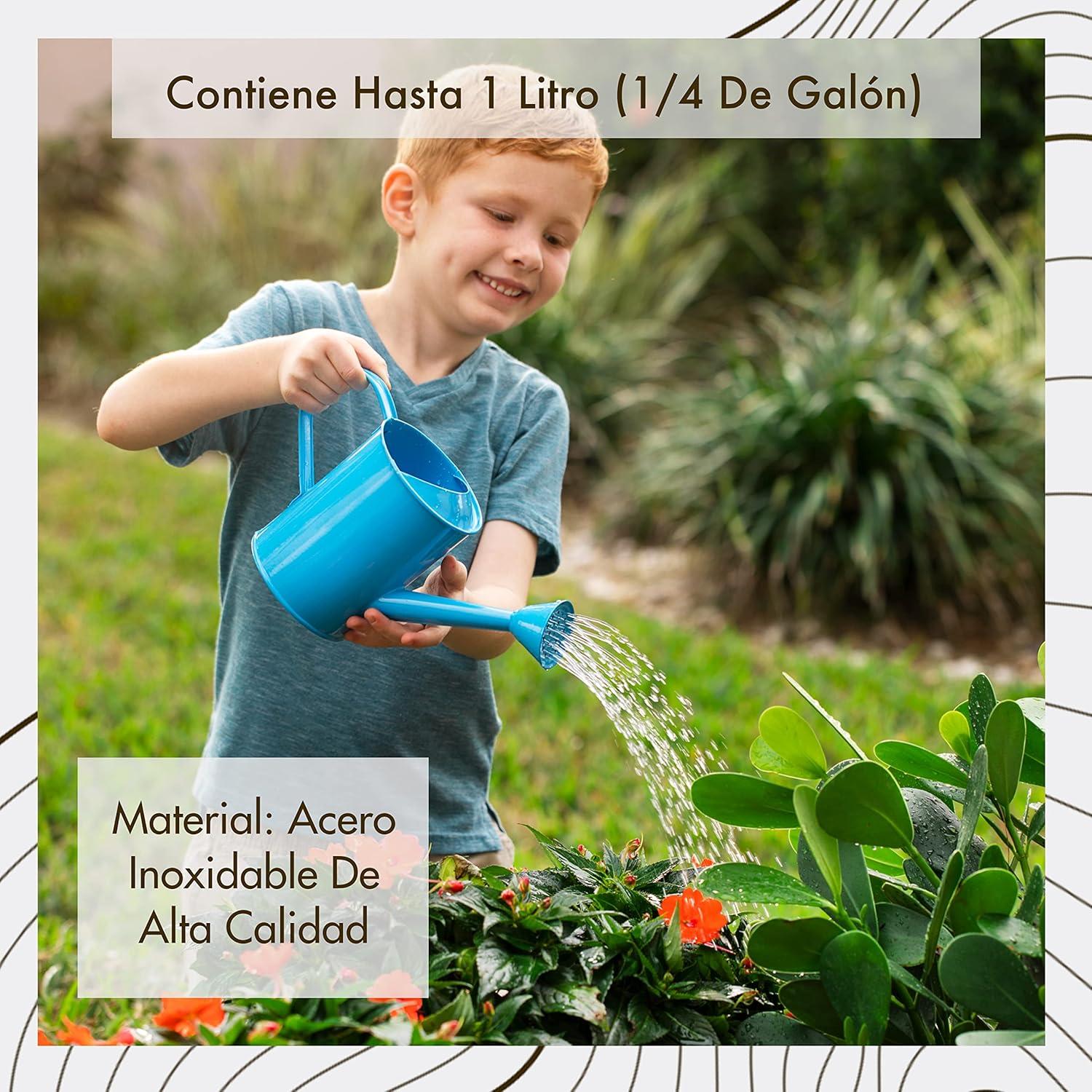 Regadera para Niños Homarden 0.94L Azul Metal Duradera