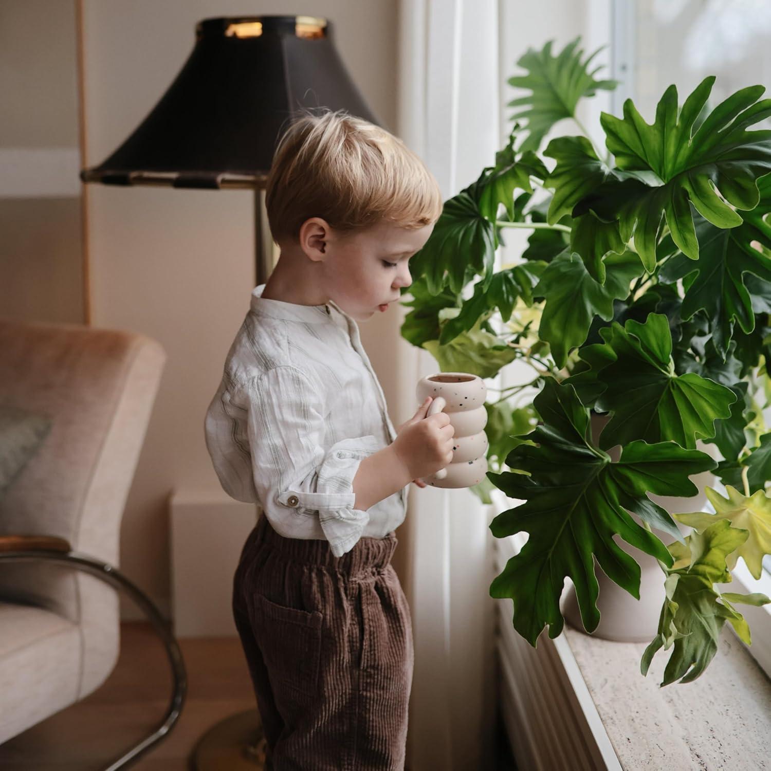 Regadera de Silicona Mushie Azul Francés para Niños 10 Meses+