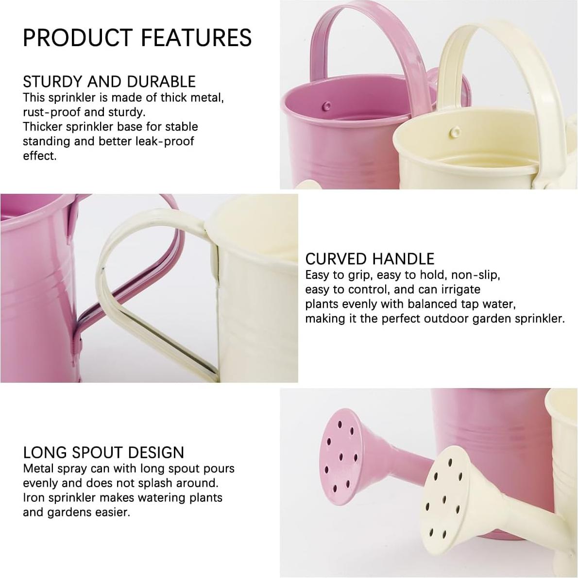 2 Piezas Regadera de Metal para Niños LNQ LUNIQI 200ml Beige