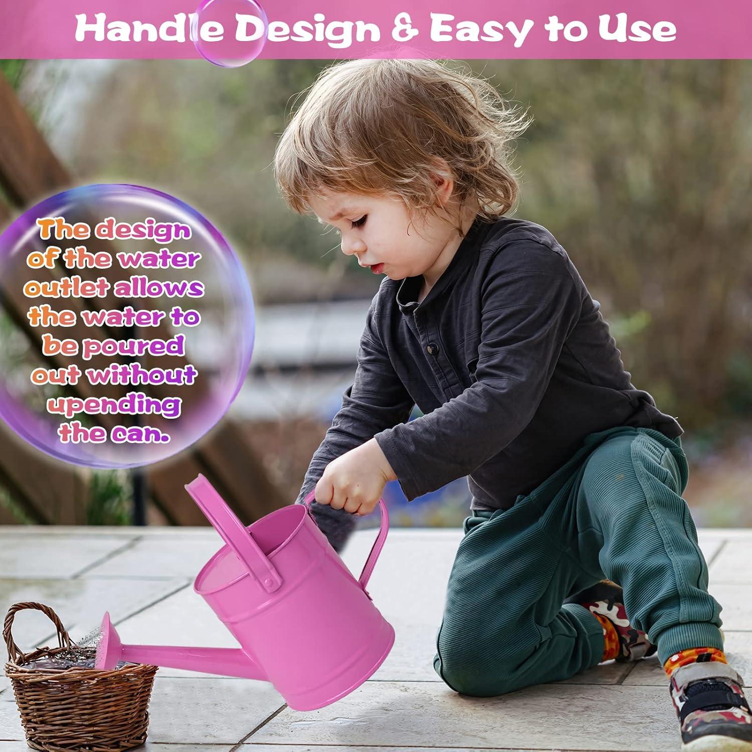 Regadera de Metal Finderomend 1.5L Rosa para Jardinería