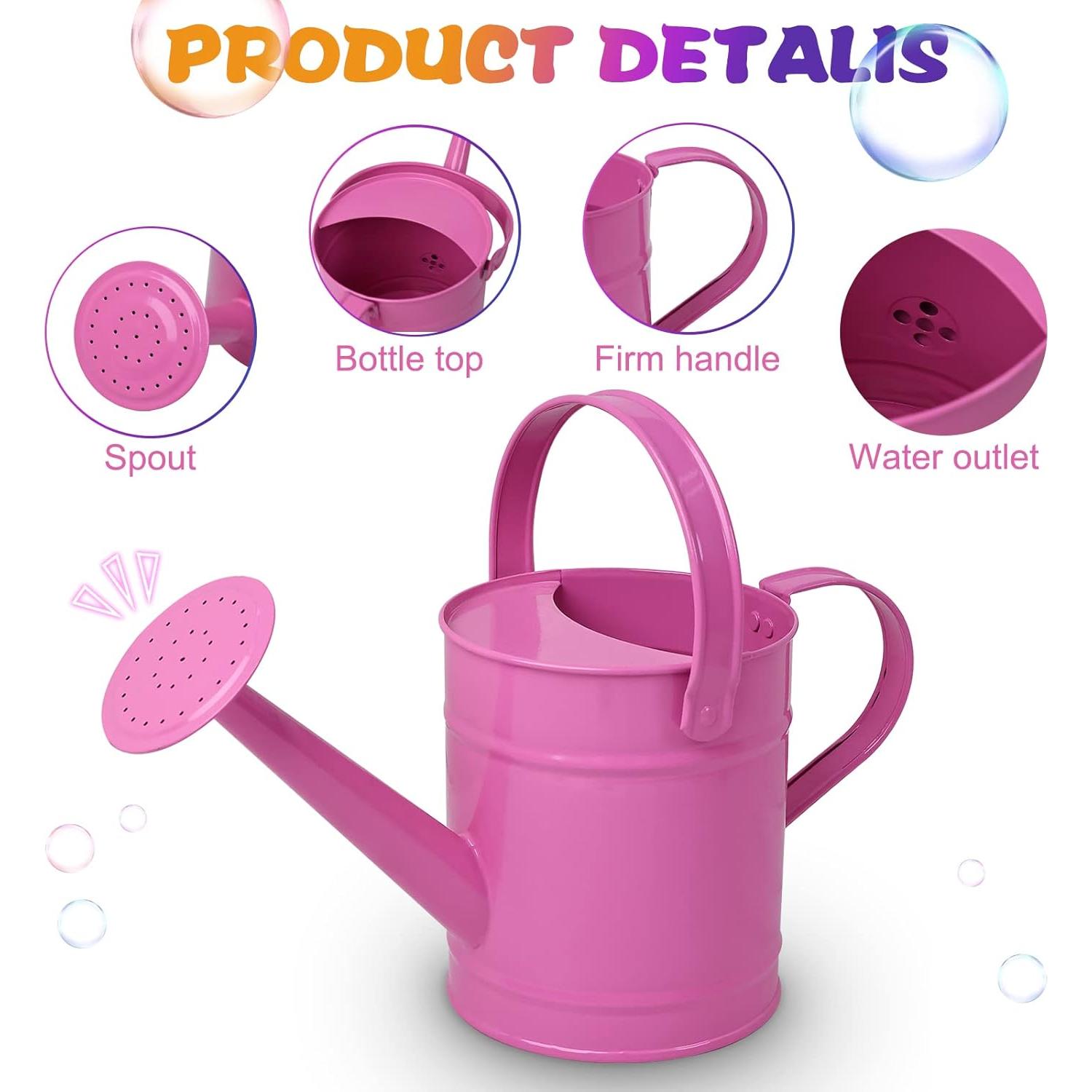 Regadera de Metal Finderomend 1.5L Rosa para Jardinería