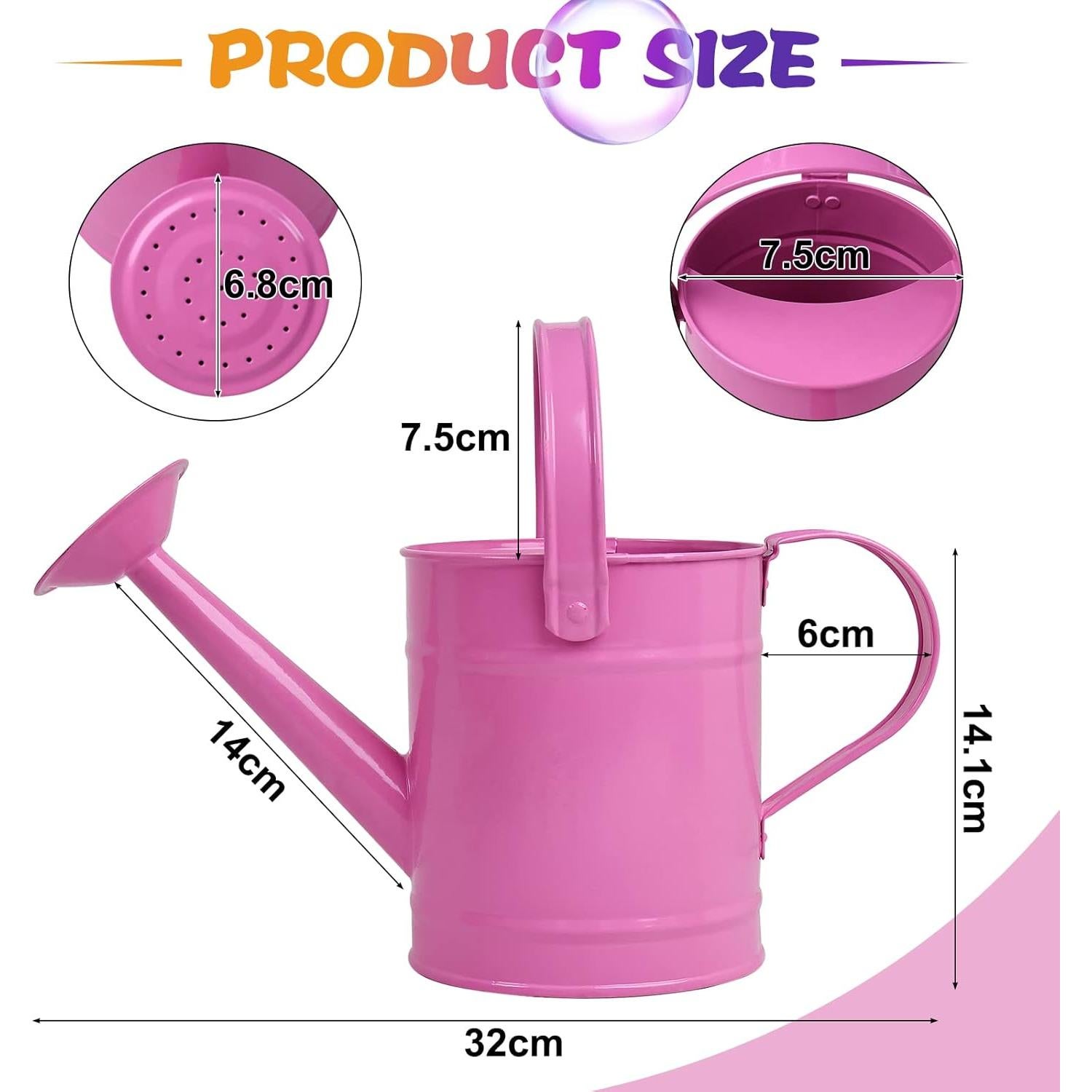 Regadera de Metal Finderomend 1.5L Rosa para Jardinería