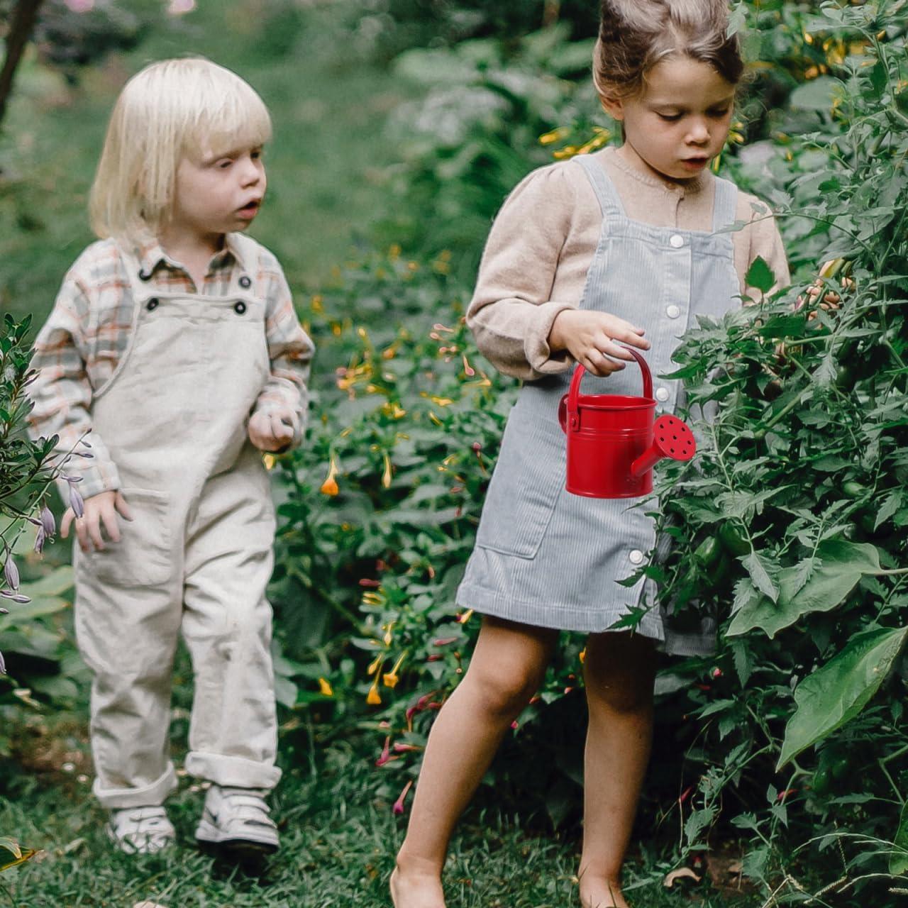 2 Regaderas de Metal para Niños Toddmomy - 15x7.5cm Rojo