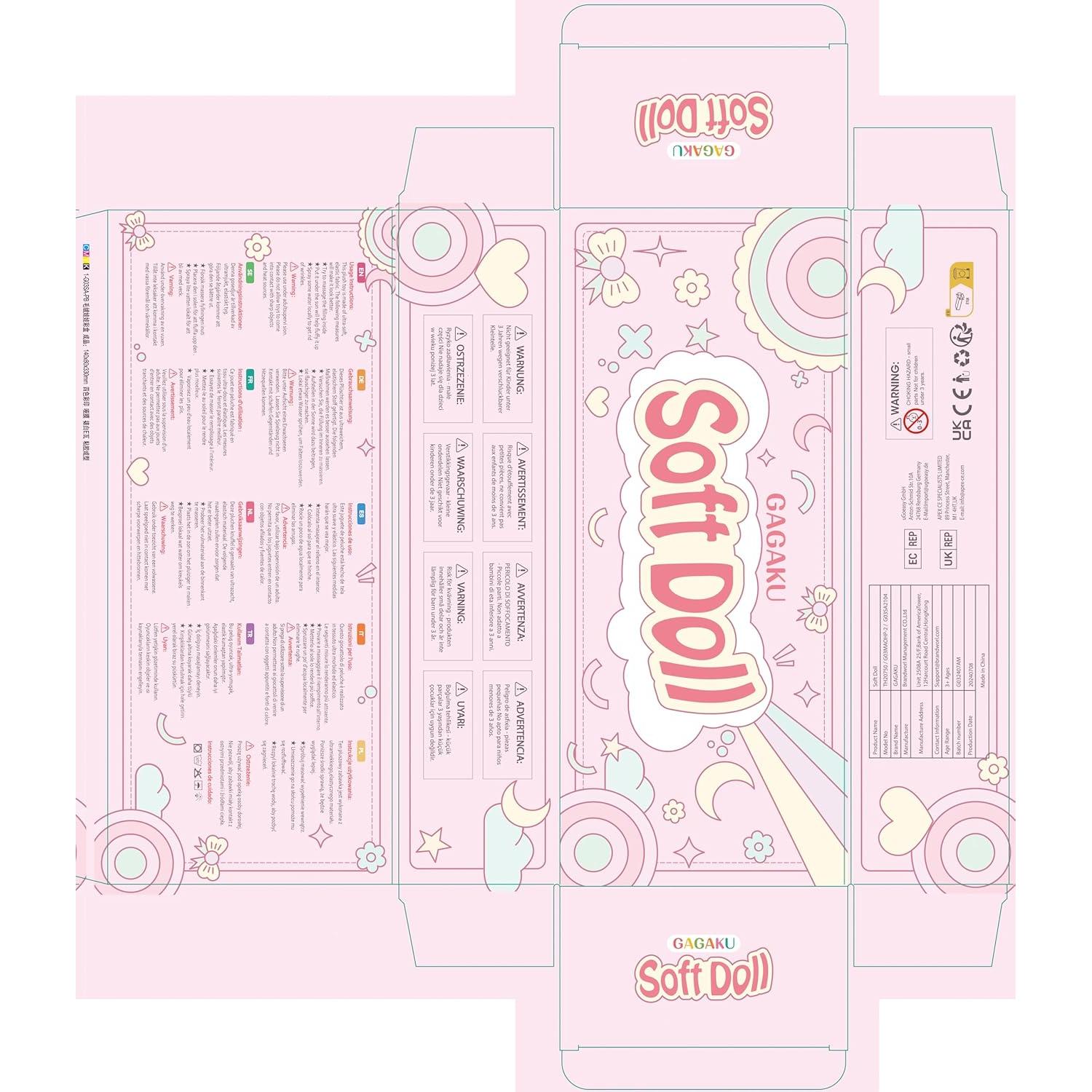 Muñeca de Trapo GAGAKU 40 cm Niña del Bosque Lavable