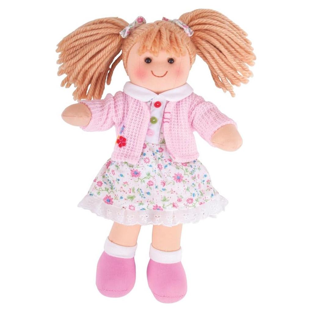 Muñeca de trapo Poppy Bigjigs 28cm para bebés 1 año