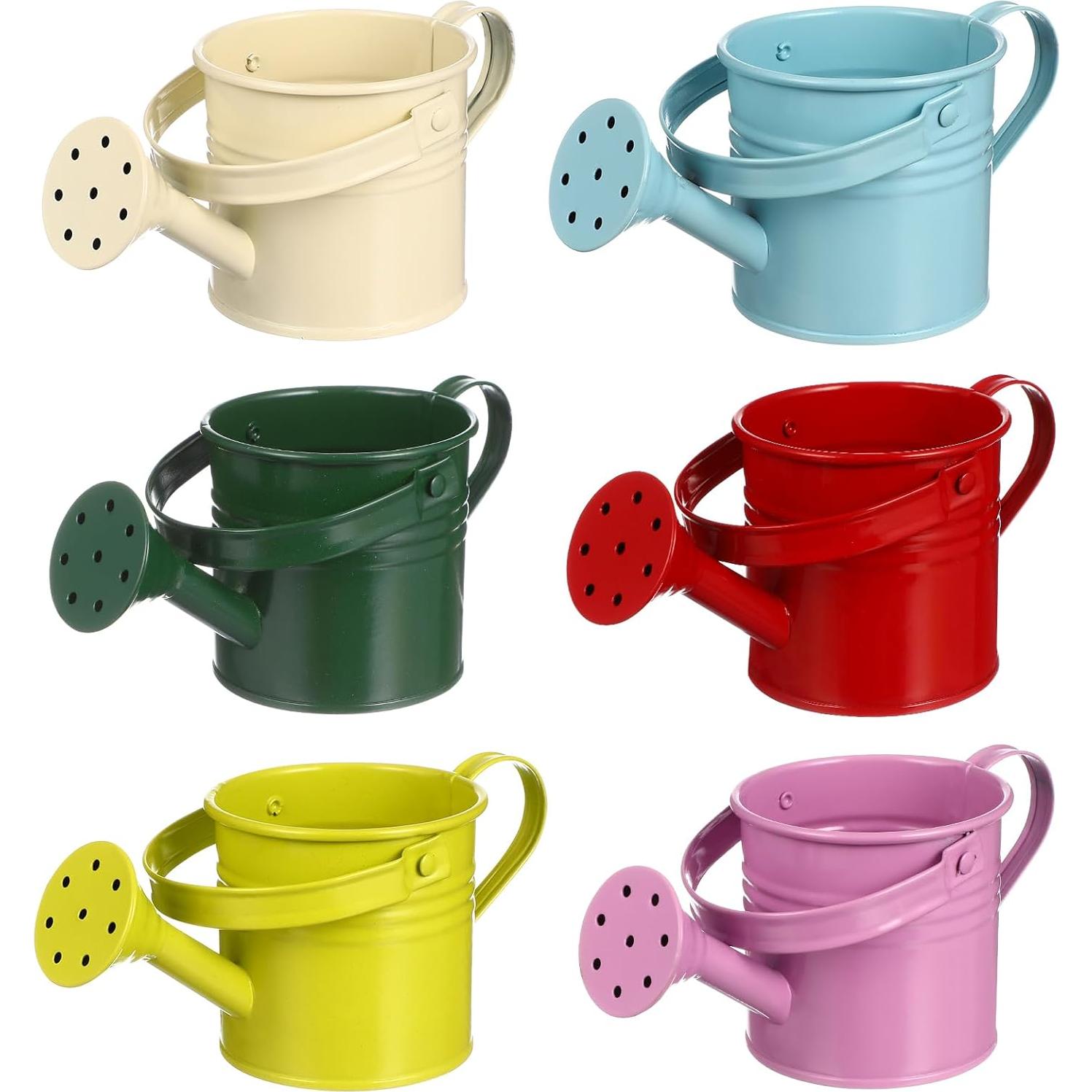 6 Regaderas para Niños de Hierro Coloridas 15x7.5 cm