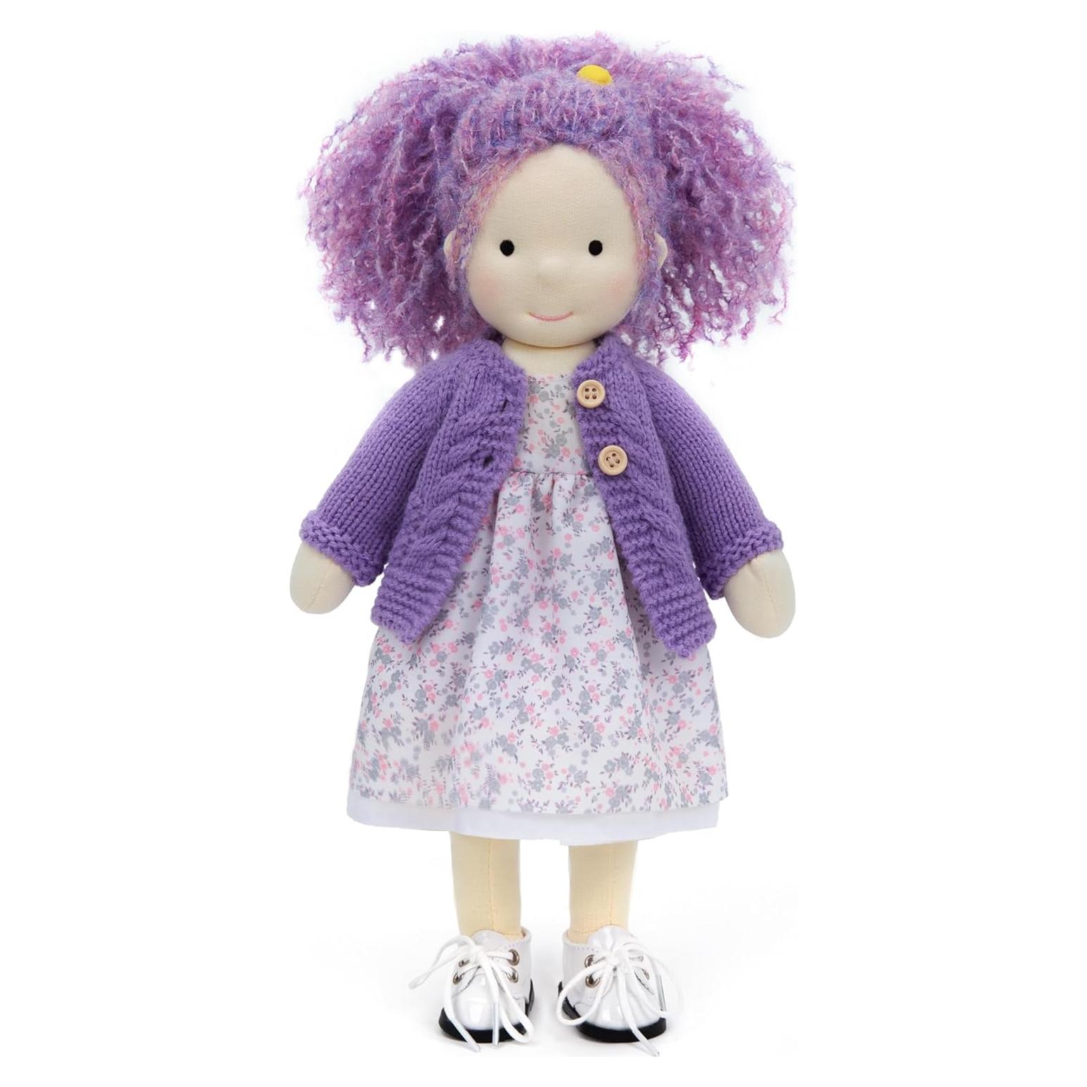 BlissfulPixie Handmade Waldorf Doll - Fruzie 12", Soft Girl Rag With Cute Stuffed Plush, Ideal First for Babies & Toddlers