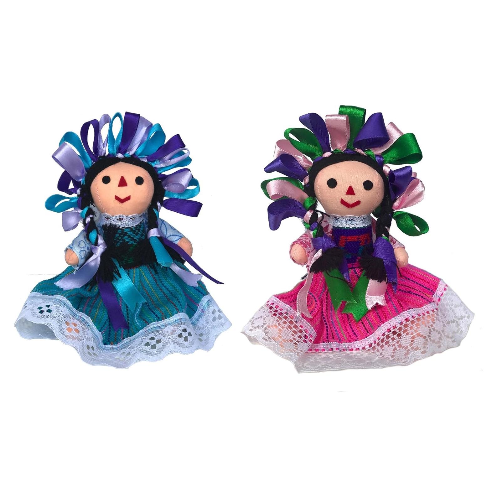 Muñecas de trapo tradicionales Alkimia - 2 paquetes - Rosa y Azul - 17.78 cm