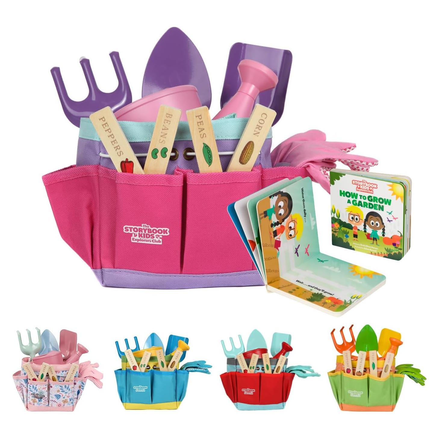 Set de Jardinería para Niños Rosado Clever Kid Toys - Incluye Regadera, Guantes y Libro