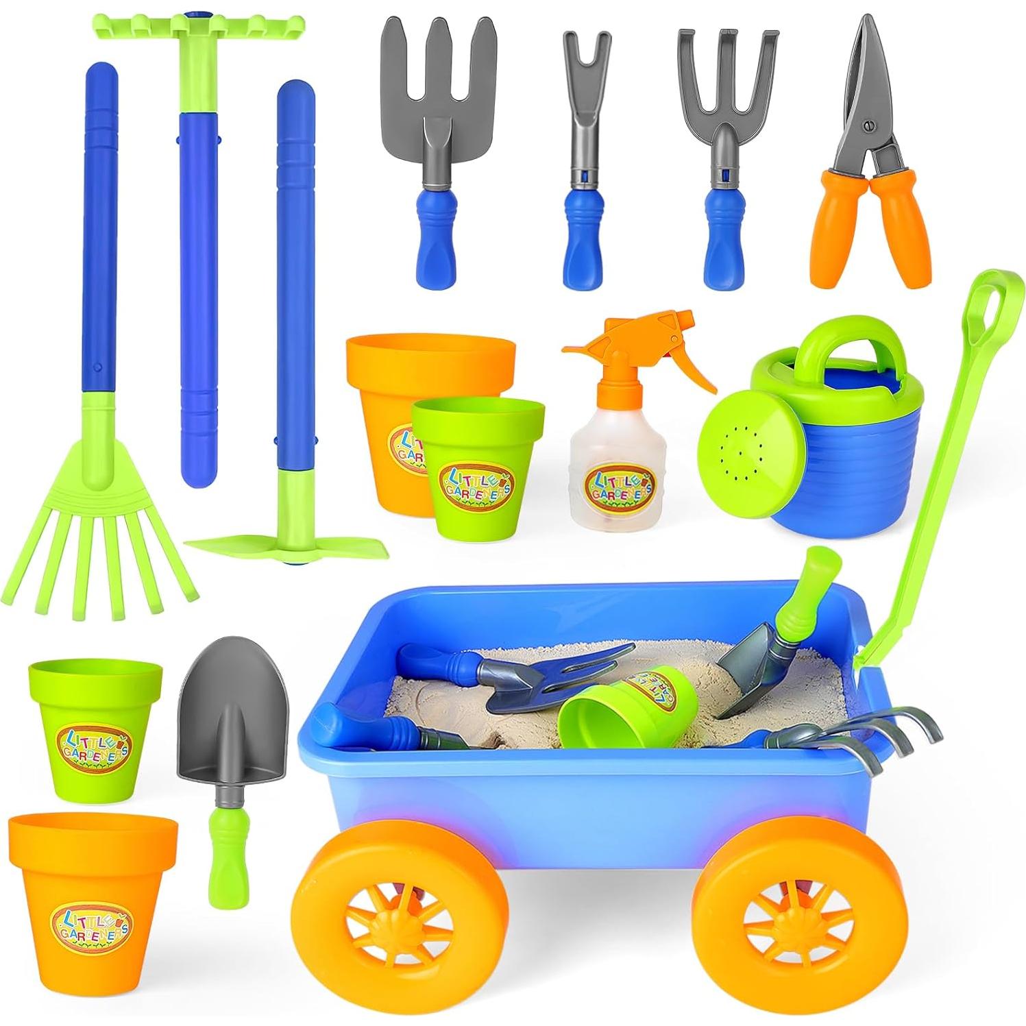 Juego de Jardinería deAO con Carretilla y 10 Accesorios