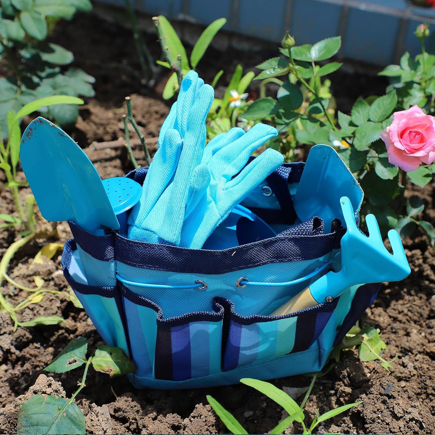 Juego de Herramientas de Jardinería Fuzzy Pixie 6 Piezas Azul