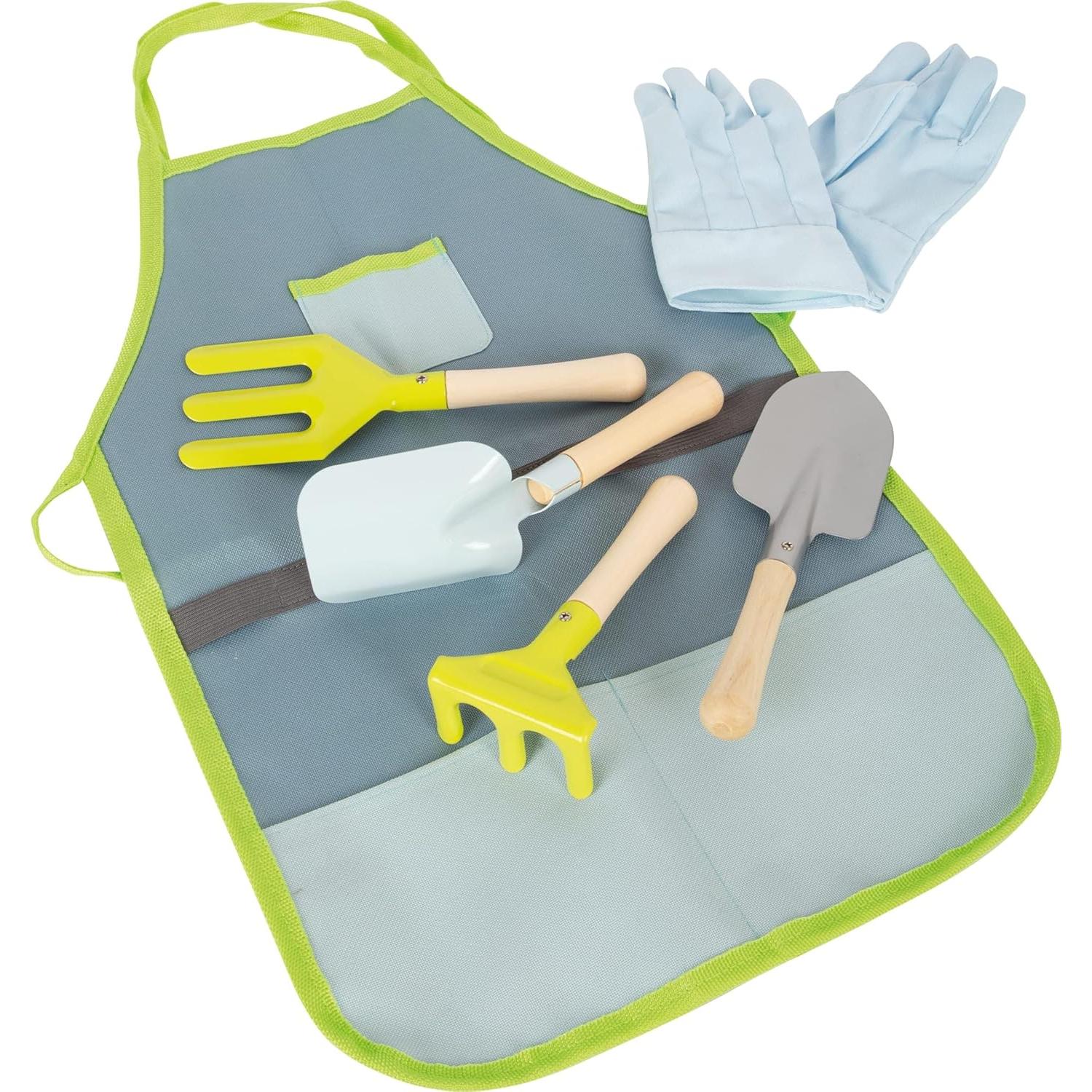 Juego de Jardinería para Niños Small Foot - 7 Piezas con Delantal y Guantes